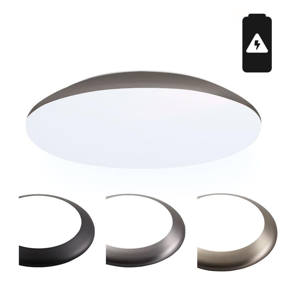 LED Bulkhead - Diameter 30cm - 18W 2100lm - 6500K daglicht wit - IP65 waterdicht - Vandalismeproof - Met noodaccu - Voor binnen en buiten - RVS afbeelding