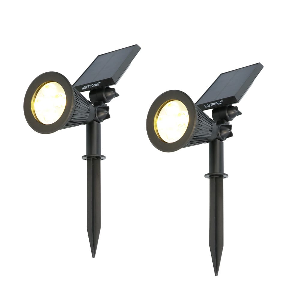 Set van 2 Bend solar prikspots - Incl. Schemerschakelaar - 3000K warm wit - 2 lichtstanden - 200lm - 6-9 uur brandtijd - Kantelbaar en richtbaar - IP65 waterdicht afbeelding