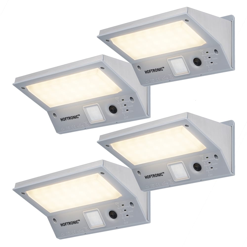 4x Burley - LED Solar Wandlamp met bewegingssensor en schemerschakelaar - 3 lichtstanden - 21LEDs - 3000K - IP65 Waterdicht - Solar buitenlamp afbeelding