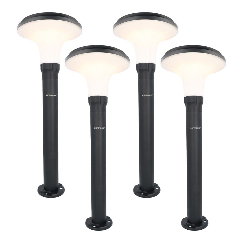 Set van 4 Layton solar sokkellampen - 3000K Warm wit - 900 lumen - 6-12 uur brandtijd - Tuinlantaarn
