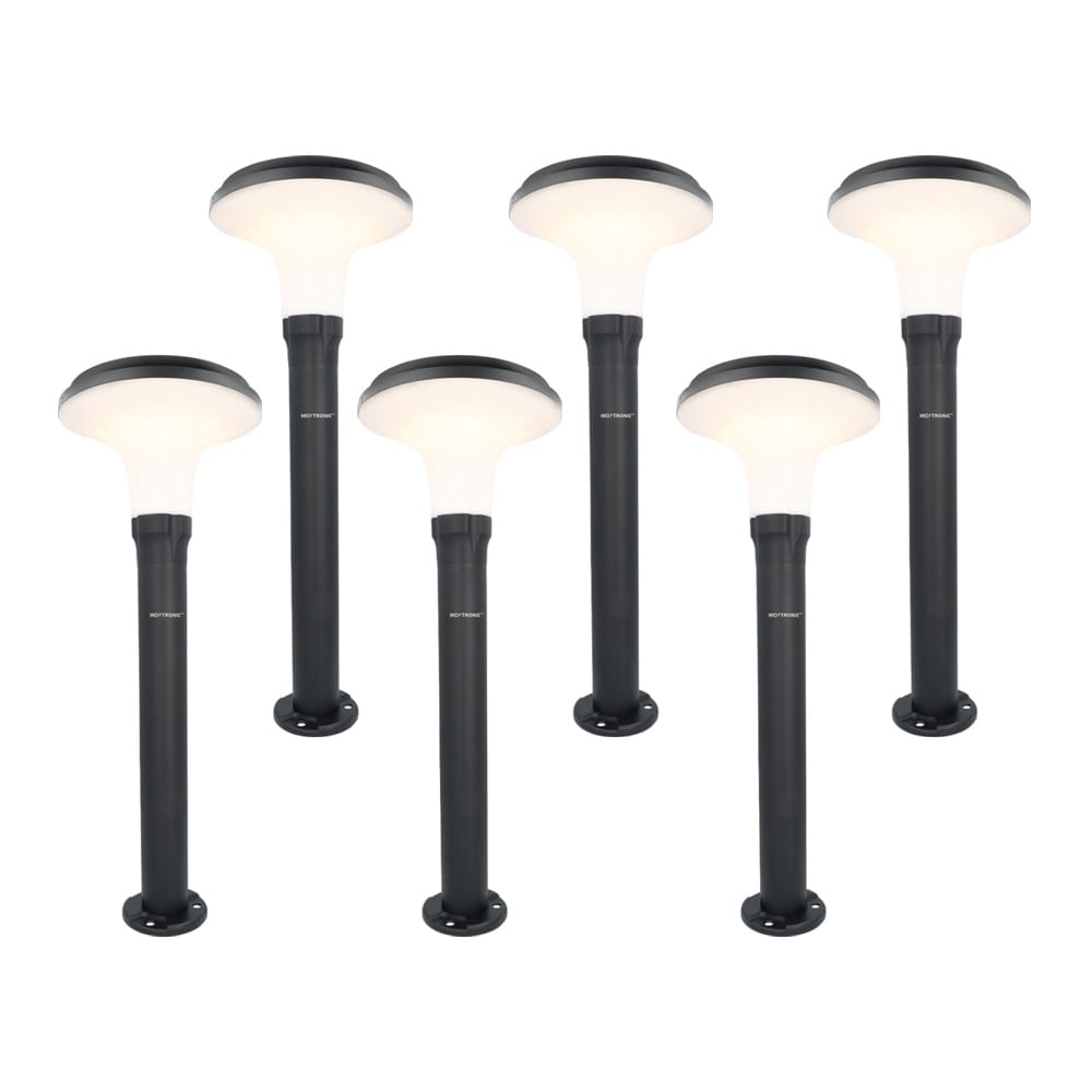 Set van 6 Layton solar sokkellampen - 3000K Warm wit - 900 lumen - 6-12 uur brandtijd - Tuinlantaarn