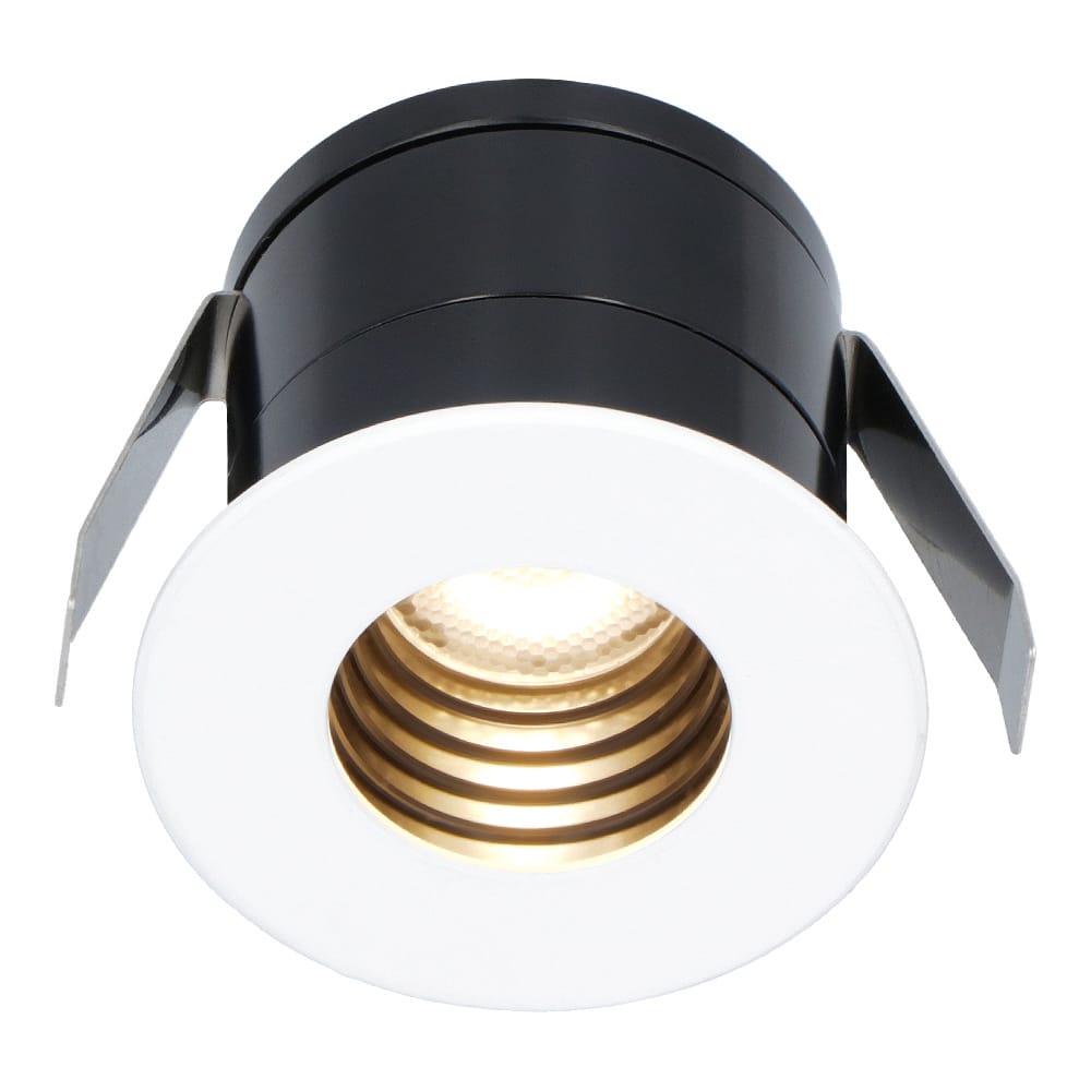 Betty Mini LED Inbouwspot - 12 Volt 3 Watt 140 lumen - 2700K warm wit - Dimbaar - Verzonken - Plat 37mm - IP44 waterdicht - Wit afbeelding