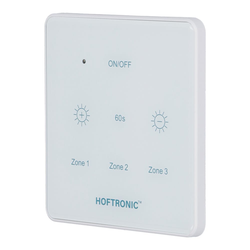 LED Muurdimmer Touchscreen - Draadloos - Touchpaneel - Geschikt voor 12V verandaverlichting - 3 kanaals - Op batterij - Wit afbeelding
