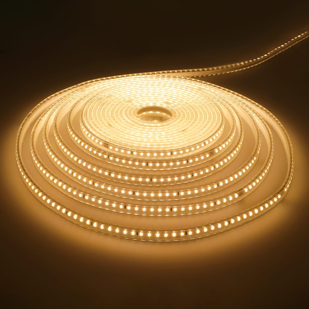 Flex120 LED Strip 10 meter - IP65 waterdicht - Dimbaar - Buiten & Binnen - 120 LEDs/m - 80 Watt 6400 lumen - SMD 2835 - 3000K warm wit - Inkortbaar per meter afbeelding