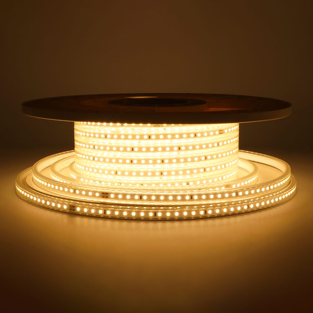 Flex120 LED Strip 20 meter - IP65 waterdicht - Dimbaar - Buiten & Binnen - 120 LEDs/m - 160 Watt 12.800 lumen - SMD 2835 - 3000K warm wit - Inkortbaar per meter afbeelding