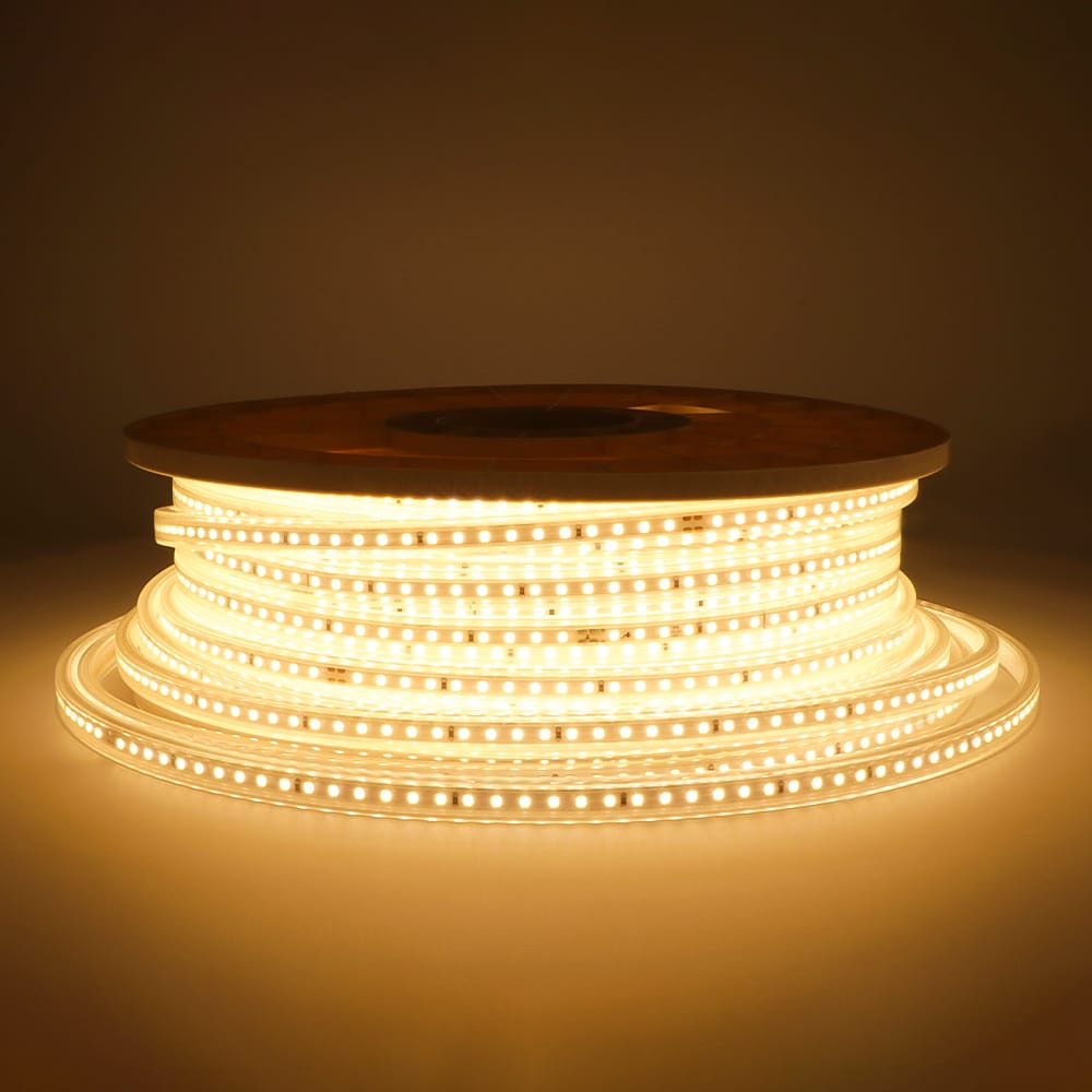 Flex120 LED Strip 50 meter - IP65 waterdicht - Dimbaar - Buiten & Binnen - 120 LEDs/m - 400 Watt 32.000 lumen - SMD 2835 - 3000K warm wit - Inkortbaar per meter afbeelding