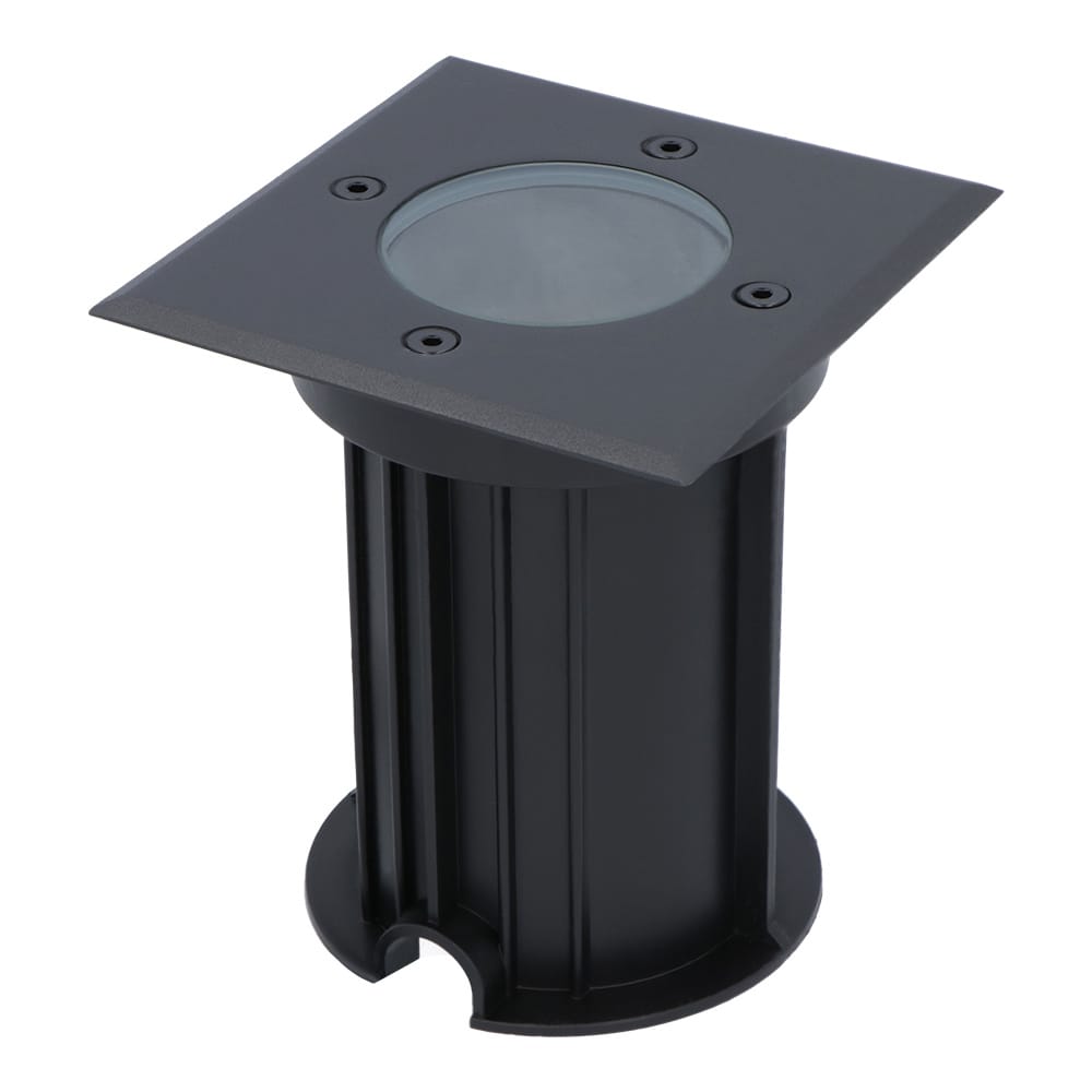 Ramsay LED Grondspot Vierkant - Dimbaar - GU10 - Excl. Lichtbron - Tuinspot - Zwart - IP67 waterdicht - Overrijdbaar voor de Oprit, Tuin en Terras