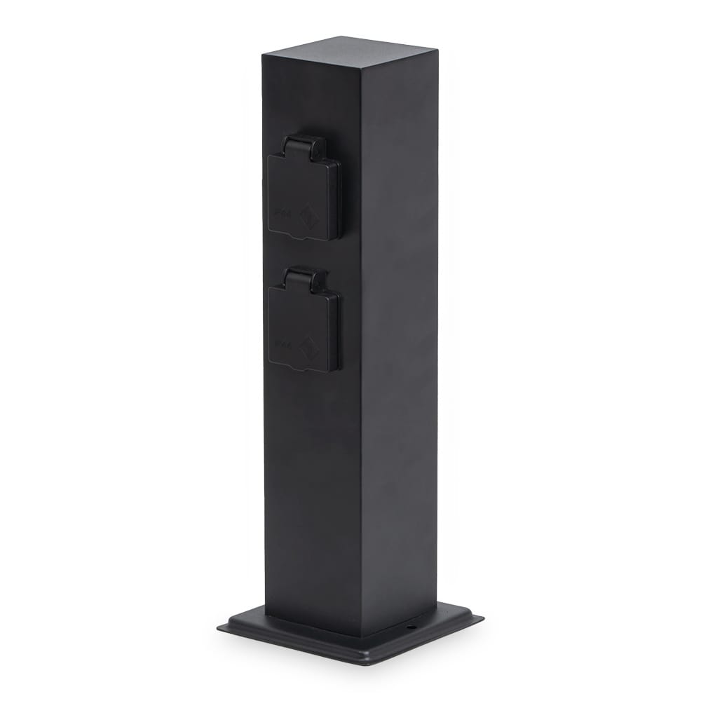 Delta M buitenstopcontactpaal - 39cm - 4 stopcontacten - IP44 waterdicht - Tuincontactdoos - Stekker