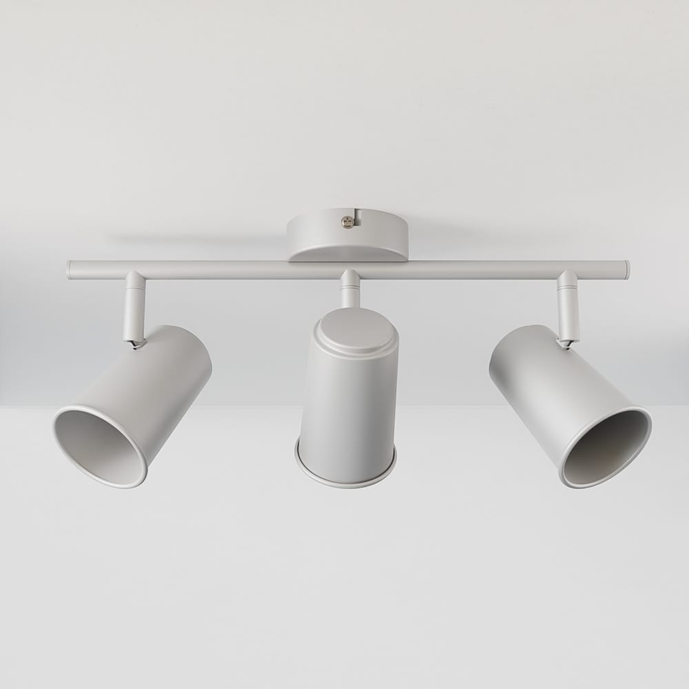 Riga - LED plafondlamp - 3 spots - Draaibaar en dimbaar - GU10 - Kantelbaar - Plafondspot - IP20 voor binnen - Wit afbeelding 1