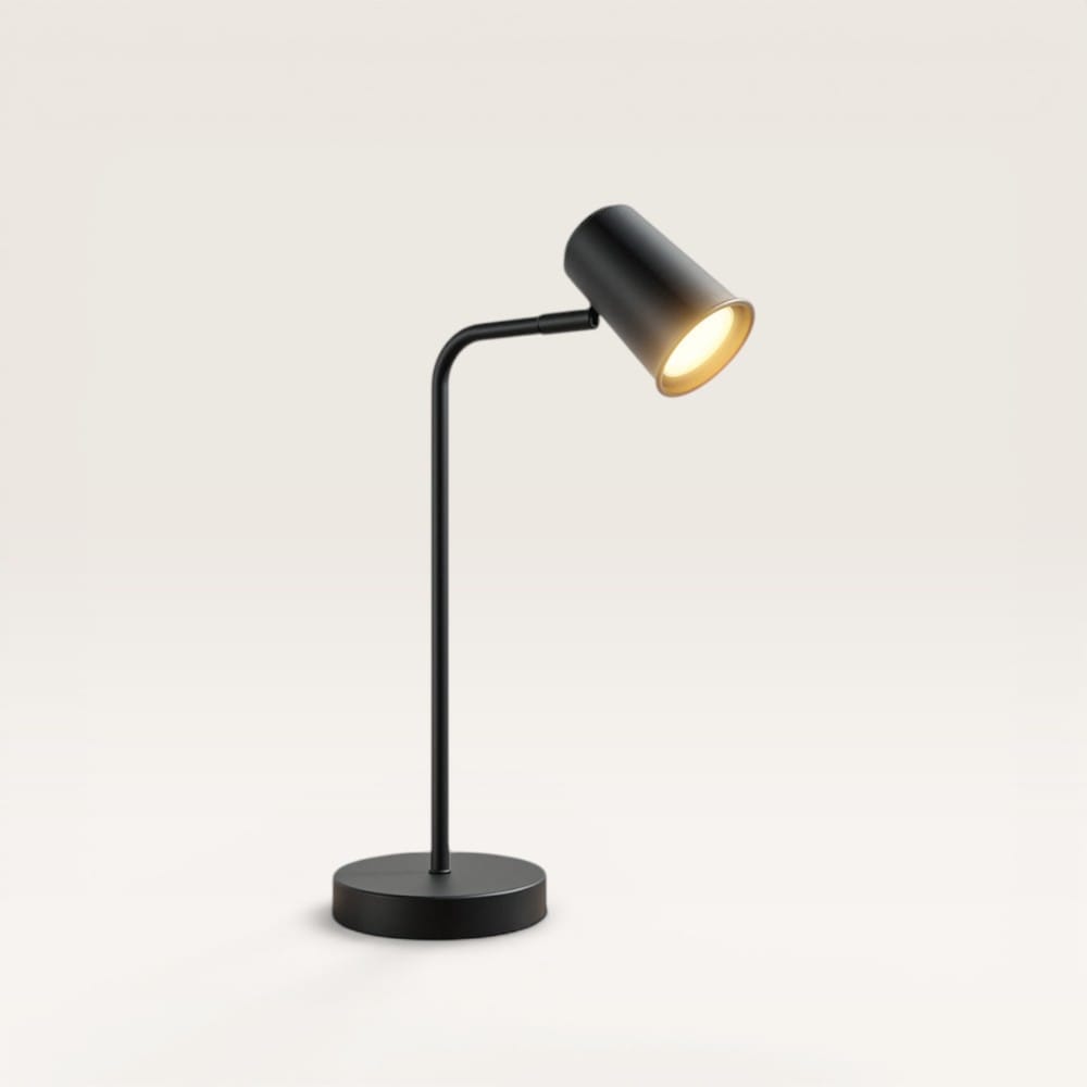 Riga LED tafellamp - Kantelbaar en draaibaar - Ingebouwde dimmer - Bureaulamp voor binnen - GU10 fitting - Max. 35 Watt - Zwart - 3 jaar garantie afbeelding