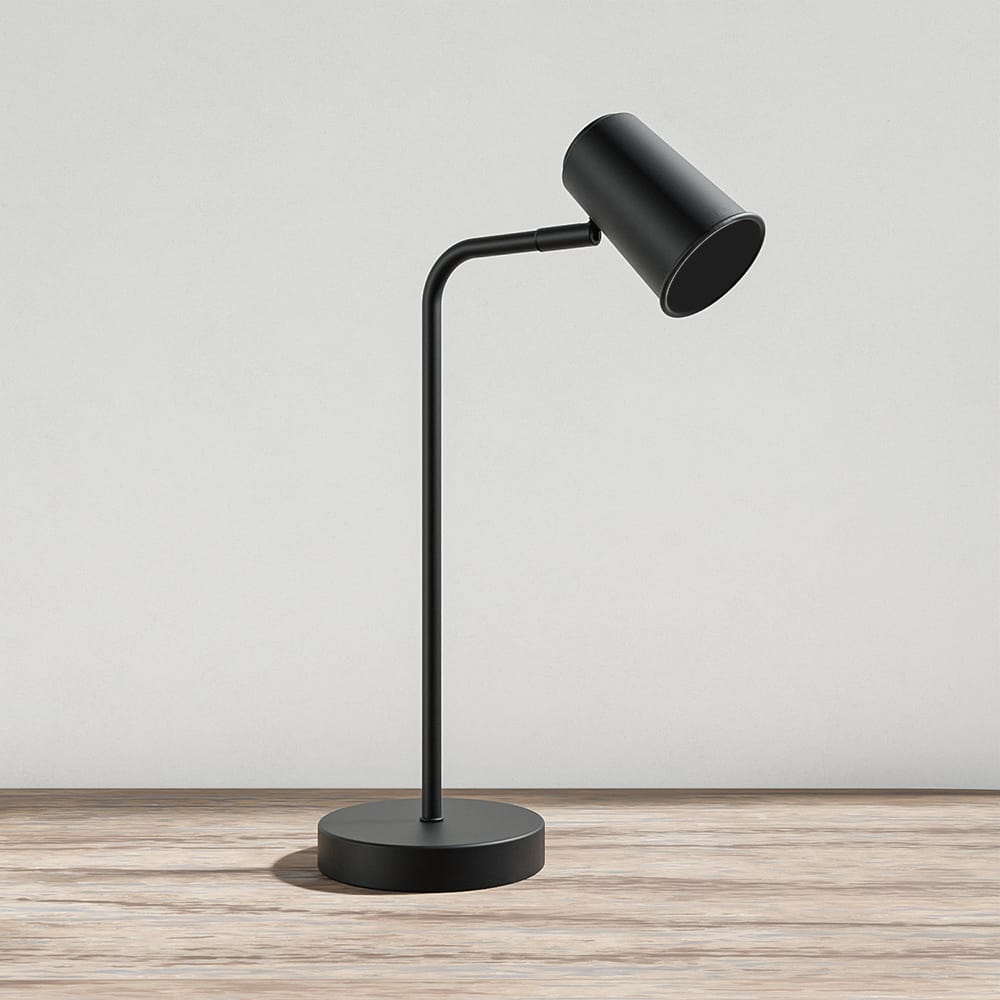 Riga LED tafellamp - Kantelbaar en draaibaar - Ingebouwde dimmer - Bureaulamp voor binnen - GU10 fitting - Max. 35 Watt - Zwart - 3 jaar garantie afbeelding