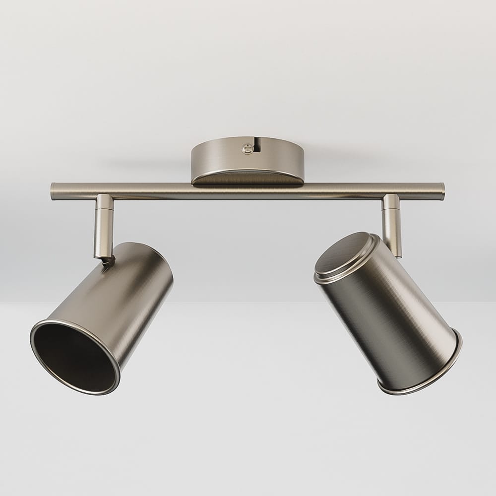 Riga - LED plafondlamp - 2 spots - Draaibaar en dimbaar - GU10 - Kantelbaar - Plafondspot - IP20 voo