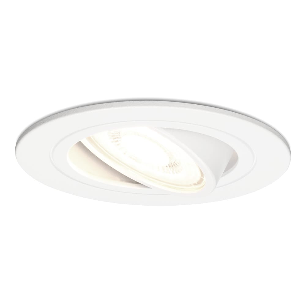 Pittsburg LED inbouwspot GU10 5 Watt 400 lumen 4000K Neutraal wit Dimbaar Rond Kantelbaar IP20 Voor binnen Wit