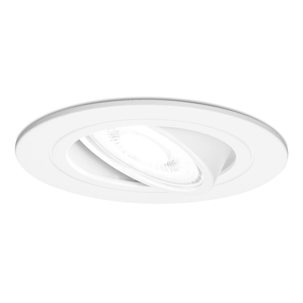 Pittsburg LED inbouwspot GU10 5 Watt 400 lumen 6000K Daglicht wit Dimbaar Rond Kantelbaar IP20 Voor binnen Wit