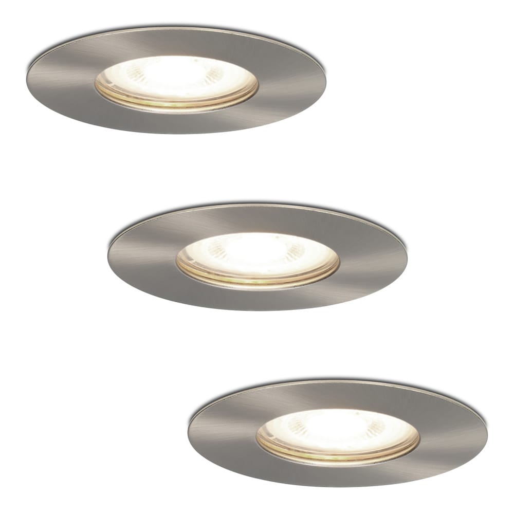 Set van 3 Bari LED inbouwspots - 5 Watt 400 lumen - 4000K neutraal wit - GU10 - Dimbaar - Rond - IP65 waterdicht - RVS - Voor binnen, buiten en badkamer afbeelding