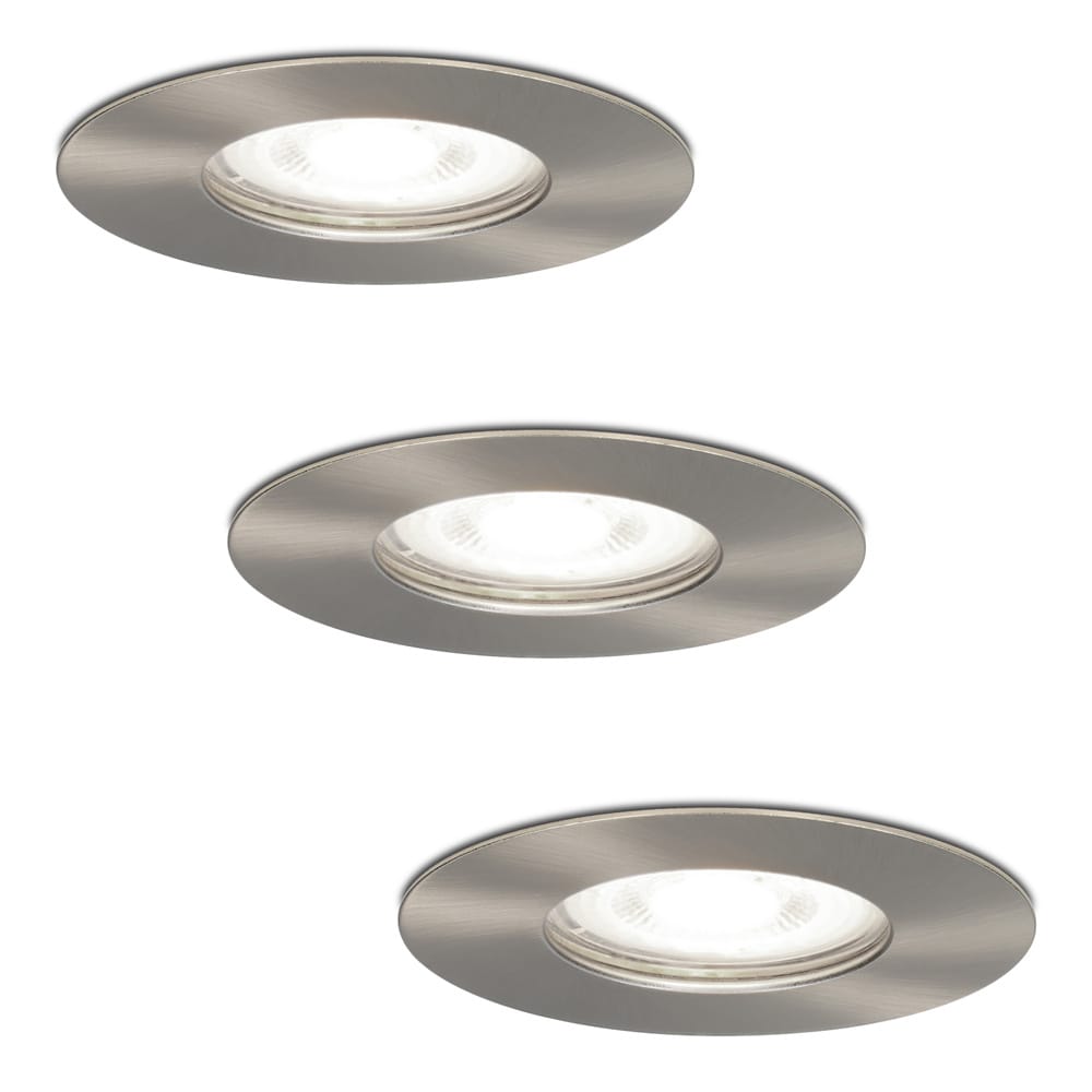 Set van 3 Bari LED inbouwspots - 5 Watt 400 lumen - 6000K daglicht wit - GU10 - Dimbaar - Rond - IP65 waterdicht - RVS - Voor binnen, buiten en badkamer afbeelding