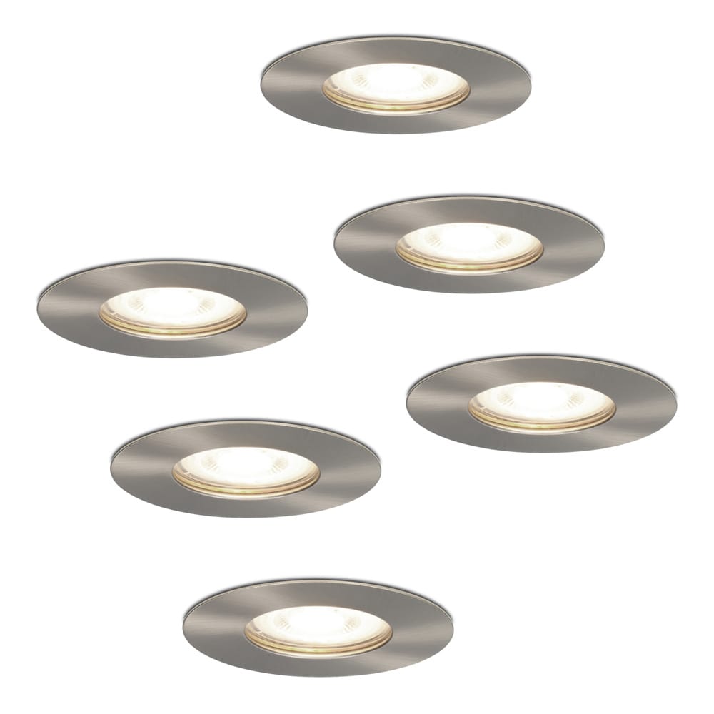 Set van 6 Bari LED inbouwspots - 5 Watt 400 lumen - 4000K neutraal wit - GU10 - Dimbaar - Rond - IP65 waterdicht - RVS - Voor binnen, buiten en badkamer afbeelding