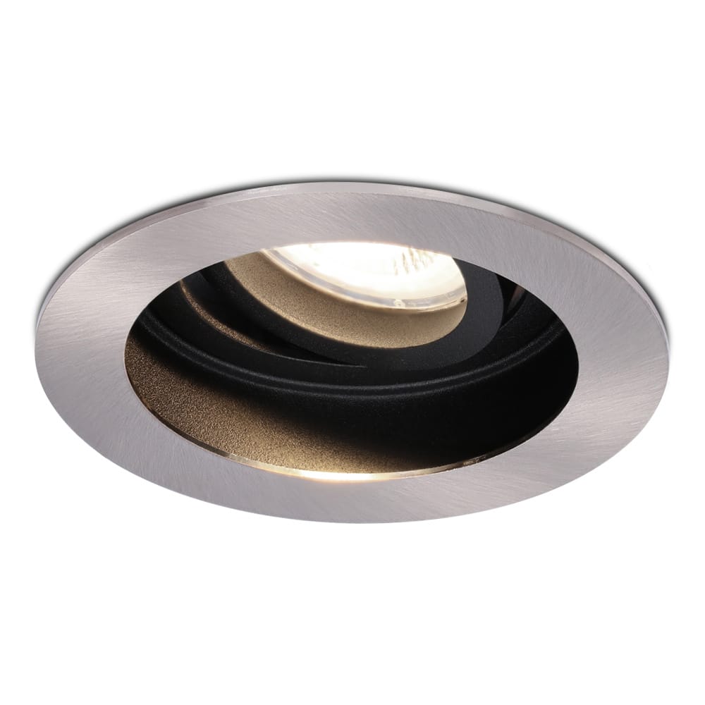 Mesa LED inbouwspot - GU10 5 Watt 400 lumen - 4000K neutraal wit - Dimbaar - verzonken - Rond - Kantelbaar - IP20 Voor binnen - RVS afbeelding