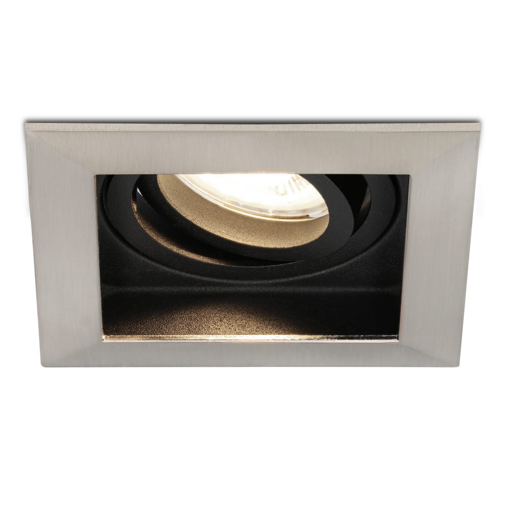 Durham vierkante LED inbouwspot 5 Watt 400 lumen 4000K neutraal wit GU10 Dimbaar Kantelbaar Voor binnen RVS