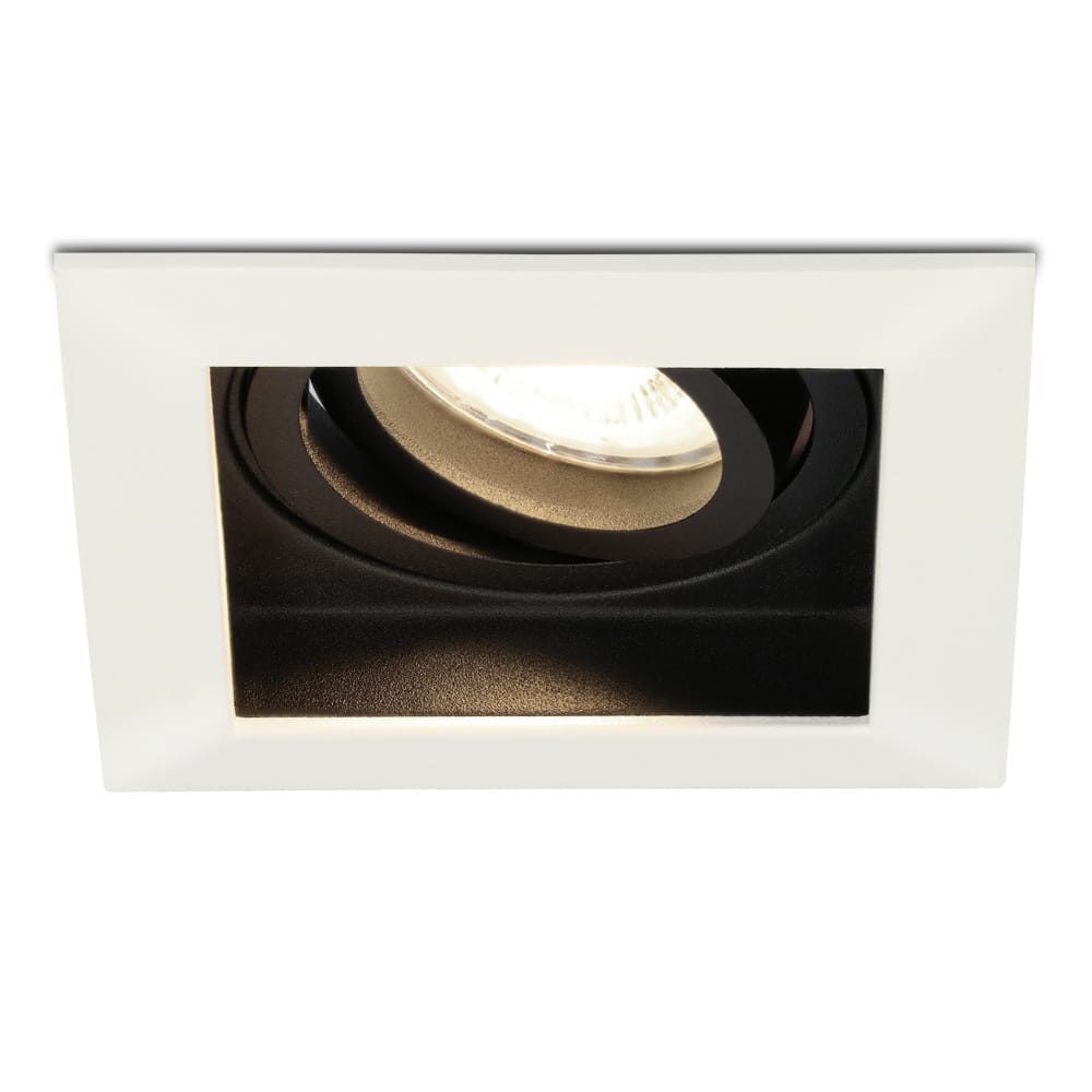Durham vierkante LED inbouwspot 5 Watt 400 lumen 4000K neutraal wit GU10 Dimbaar Kantelbaar Voor binnen Wit