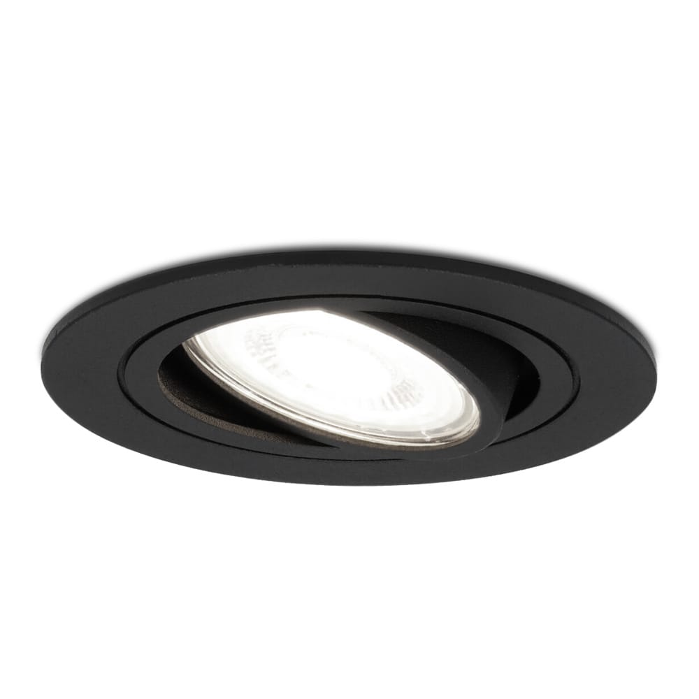 Miro LED inbouwspot - GU10 5 Watt 400 lumen - 6000K Daglicht wit - Dimbaar - Rond - Kantelbaar - IP20 Voor binnen - Zwart afbeelding