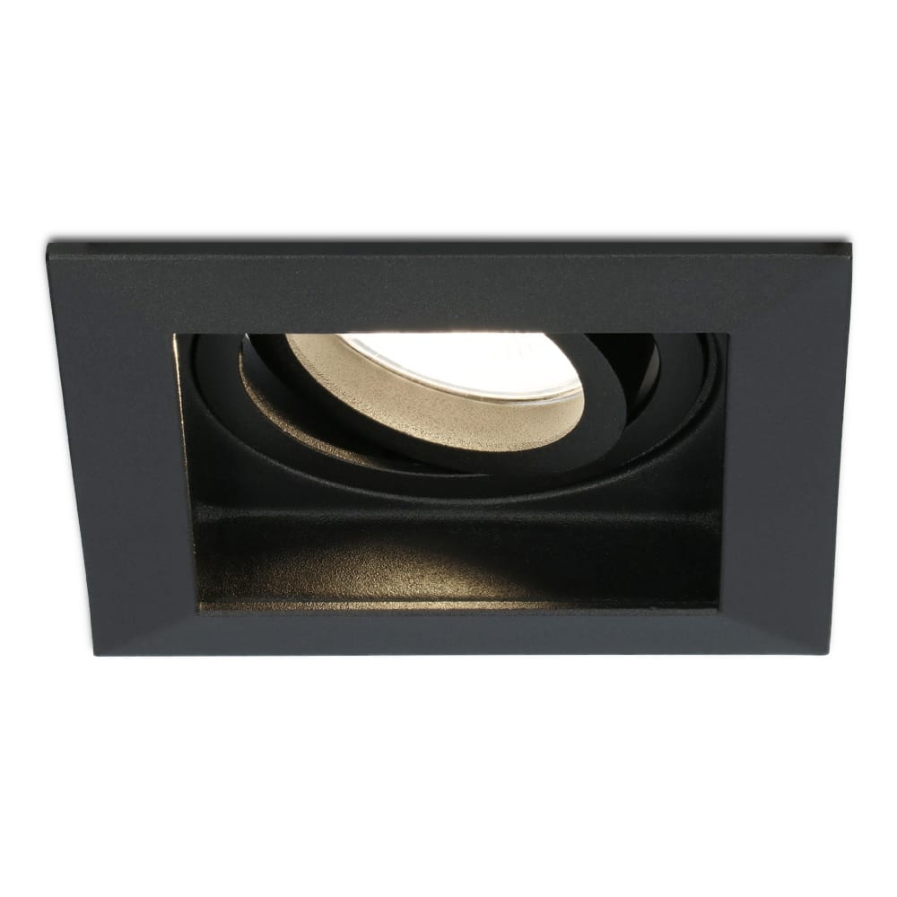 Durham vierkante LED inbouwspot - 4 Watt 345 lumen - 2700k warm wit - GU10 - Dimbaar Kantelbaar - Voor binnen - Zwart afbeelding