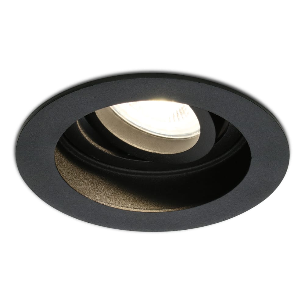 Laredo LED inbouwspot - GU10 4 Watt 345 lumen - 2700K Warm wit - Dimbaar - verzonken - Rond - Kantelbaar - IP20 Voor binnen - Zwart afbeelding