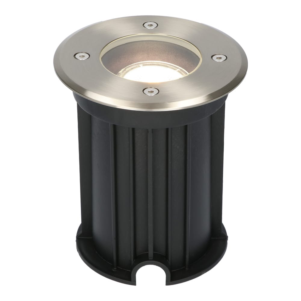 Maisy LED Grondspot Rond - Dimbaar - GU10 - 6500K daglicht wit - 4 Watt 345 Lumen - Rond - Ø12cm - Tuinspot - Oprit - RVS - IP64 Waterdicht