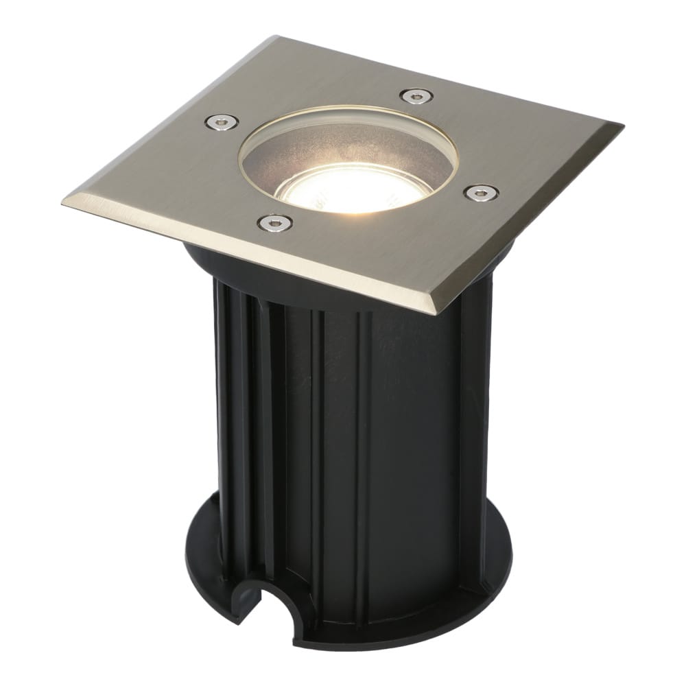 Ramsay LED Grondspot Vierkant - Dimbaar - GU10 - 6500K daglicht wit - 4 Watt 345 Lumen - Tuinspot - RVS - IP67 waterdicht - Overrijdbaar voor de Oprit, Tuin en Terras