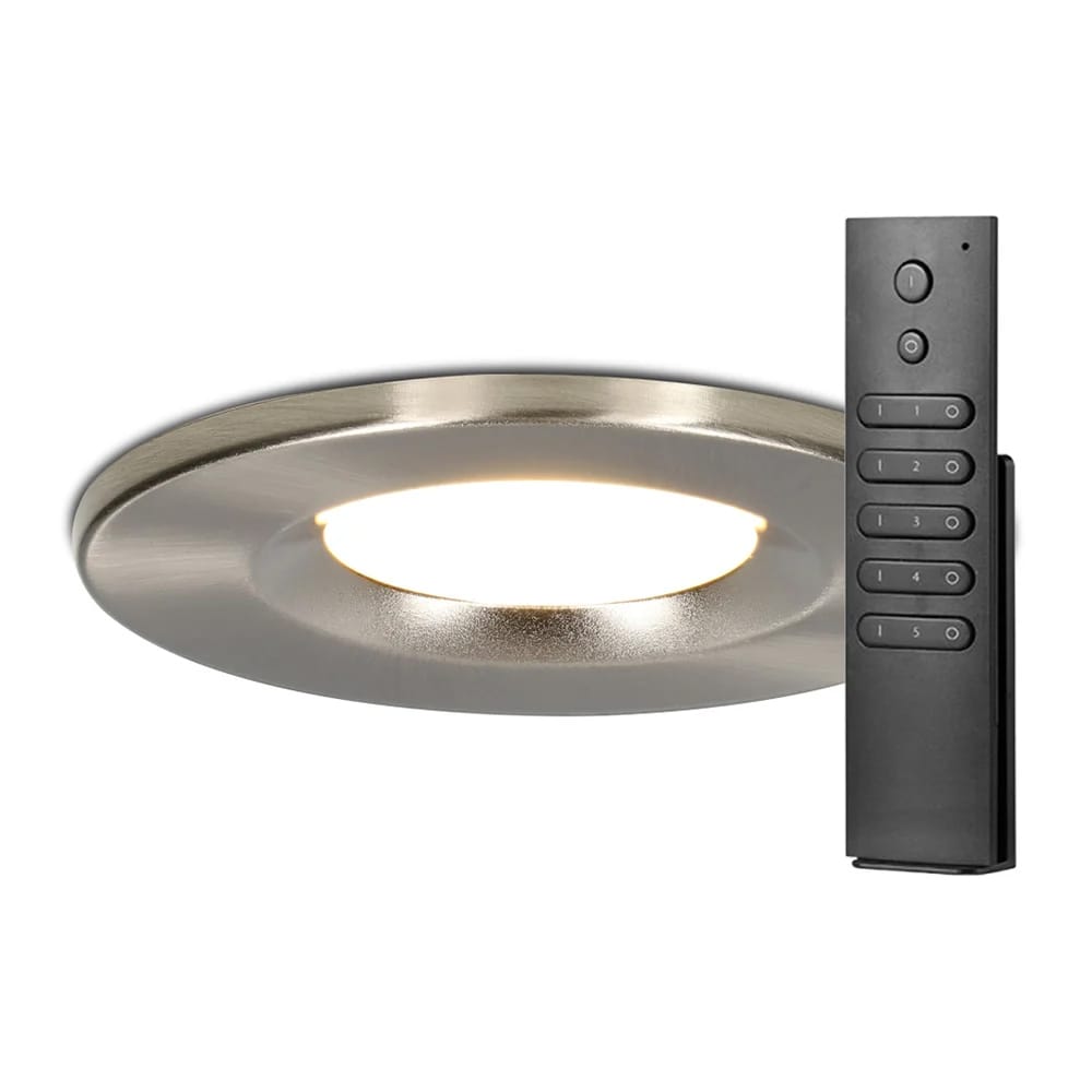 Set van 8 stuks dimbare LED inbouwspots RVS Venezia 6 Watt 2700K IP65 incl. afstandsbediening afbeelding