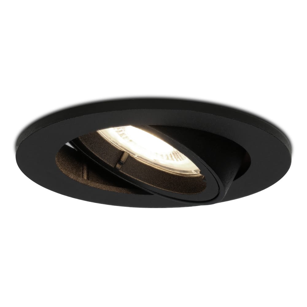 Oslo LED inbouwspot - 5 Watt 400 Lumen - 4000K Neutraal wit - GU10 - Dimbaar - Rond - Kantelbaar - IP20 Stofdicht - Zwart afbeelding