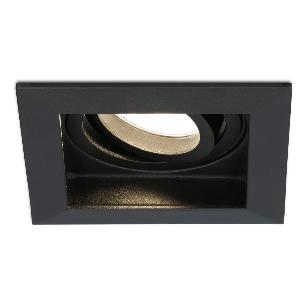Fresno LED inbouwspot vierkant GU10 4 Watt 345 lumen 2700K Warm Wit Dimbaar Kantelbaar Verzonken IP20 voor binnen Zwart