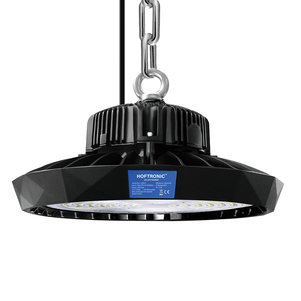 Saturn LED High Bay - Dimbaar - 200 Watt 38.000 lumen (190lm/W) - 5700K daglicht wit - 120° - IP65 waterdicht - Energielabel A - Bridgelux LED&apos;s afbeelding