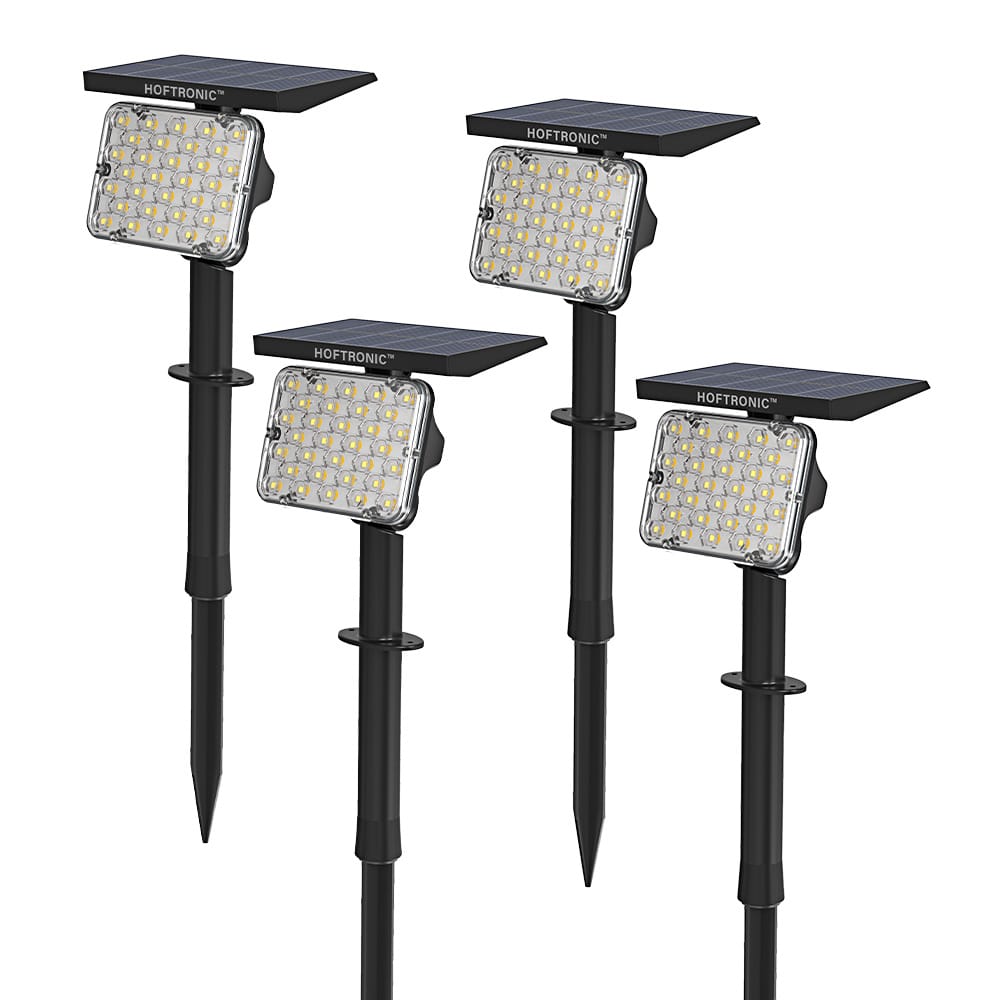 Set van 4 Eagle solar Prikspots - Incl. Schemerschakelaar - PIR - CCT 3000K en 4000K - 4 lichtstanden - 200lm - 6-12 uur brandtijd - Kantelbaar - IP65 waterdicht - Tuinspot afbeelding