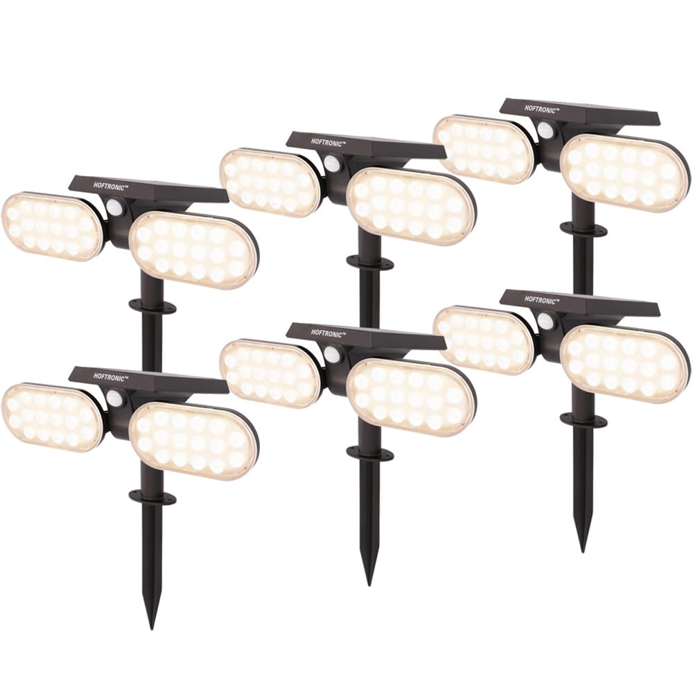 Set van 6 Pato - Solar prikspot - Bewegingssensor en schemerschakelaar - PIR - 3000K Warm wit - 2 lichtstanden - 300 Lumen - 6-12 uur brandtijd - IP65 waterdicht - Tuinspot afbeelding