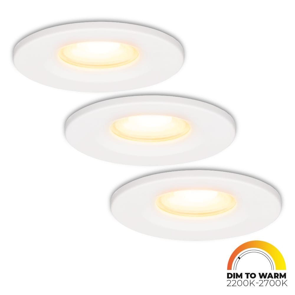 Set van 3 Venezia LED inbouwspots - 6 Watt 460lm - Dim to warm - Rond - Dimbaar - IP65 waterdicht - Wit - Voor binnen, buiten en badkamer afbeelding