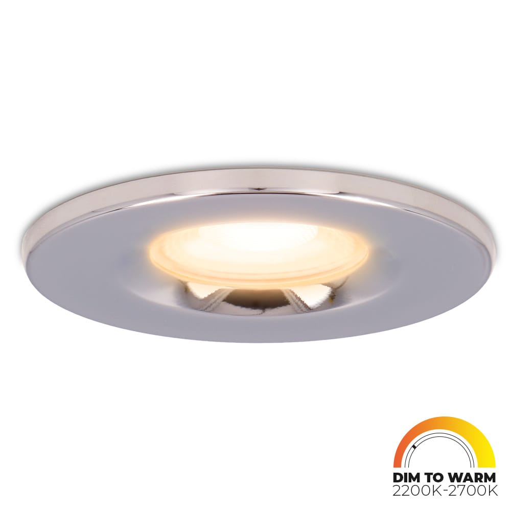 Venezia LED inbouwspot - 6 Watt 460lm - Dim to warm - Rond - Dimbaar - IP65 waterdicht - Chrome - Voor binnen, buiten en badkamer afbeelding