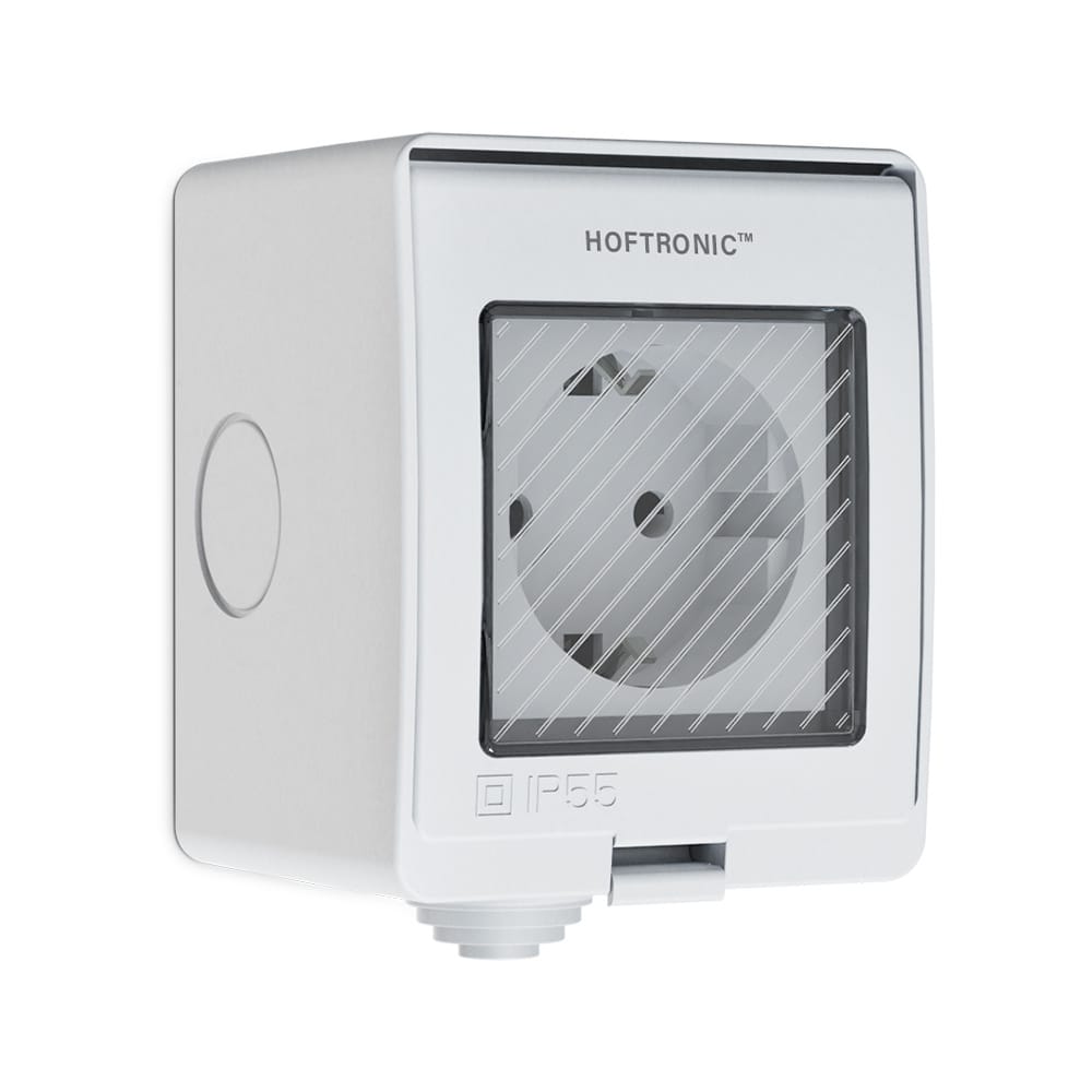 Smart stekker - WiFi & Bluetooth - IP55 voor binnen en buiten - Compatibel met Amazon Alexa en Google Home - Wit - Europlug afbeelding