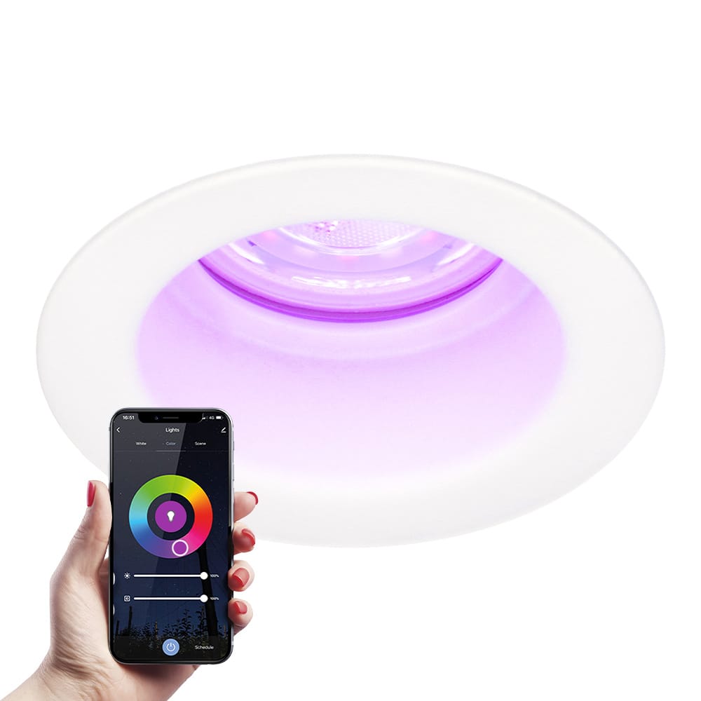 Mari - Smart inbouwspot - IP65 waterdicht - 5,5 Watt 345 Lumen - Wifi + Bluetooth - RGBWW - GU10 - Google Home, Amazon Alexa en Siri - Voor binnen, buiten en badkamer - Wit afbeelding