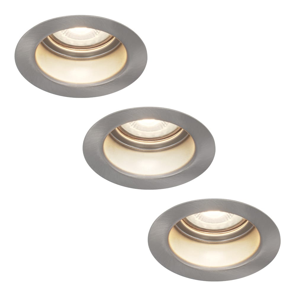 Set van 3 Mesa LED inbouwspots verzonken - 5 Watt 400 lumen - 4000K neutraal wit - GU10 - Dimbaar - Rond - IP65 waterdicht - RVS - Anti-glare afbeelding