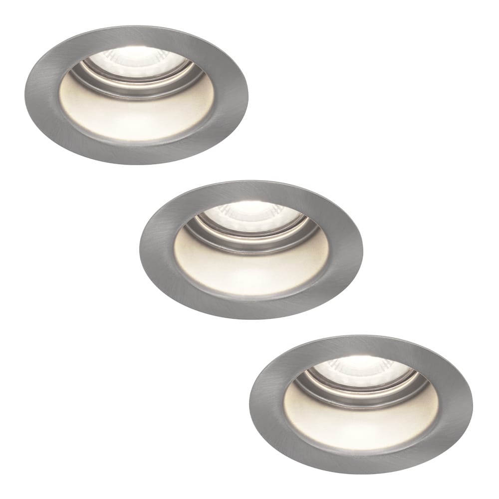 Set van 3 Mesa LED inbouwspots verzonken - 5 Watt 400 lumen - 6000K daglicht wit - GU10 - Dimbaar - Rond - IP65 waterdicht - RVS - Anti-glare afbeelding