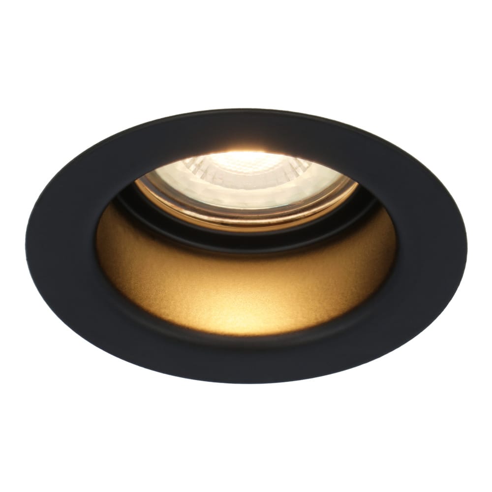 Mari - LED platte inbouwspots met lage inbouwdiepte 58mm - 3,8 Watt 270 Lumen - 2700K Warm wit - GU10 LED Module - Verzonken - Dimbaar - Rond - IP65 waterdicht - Zwart afbeelding
