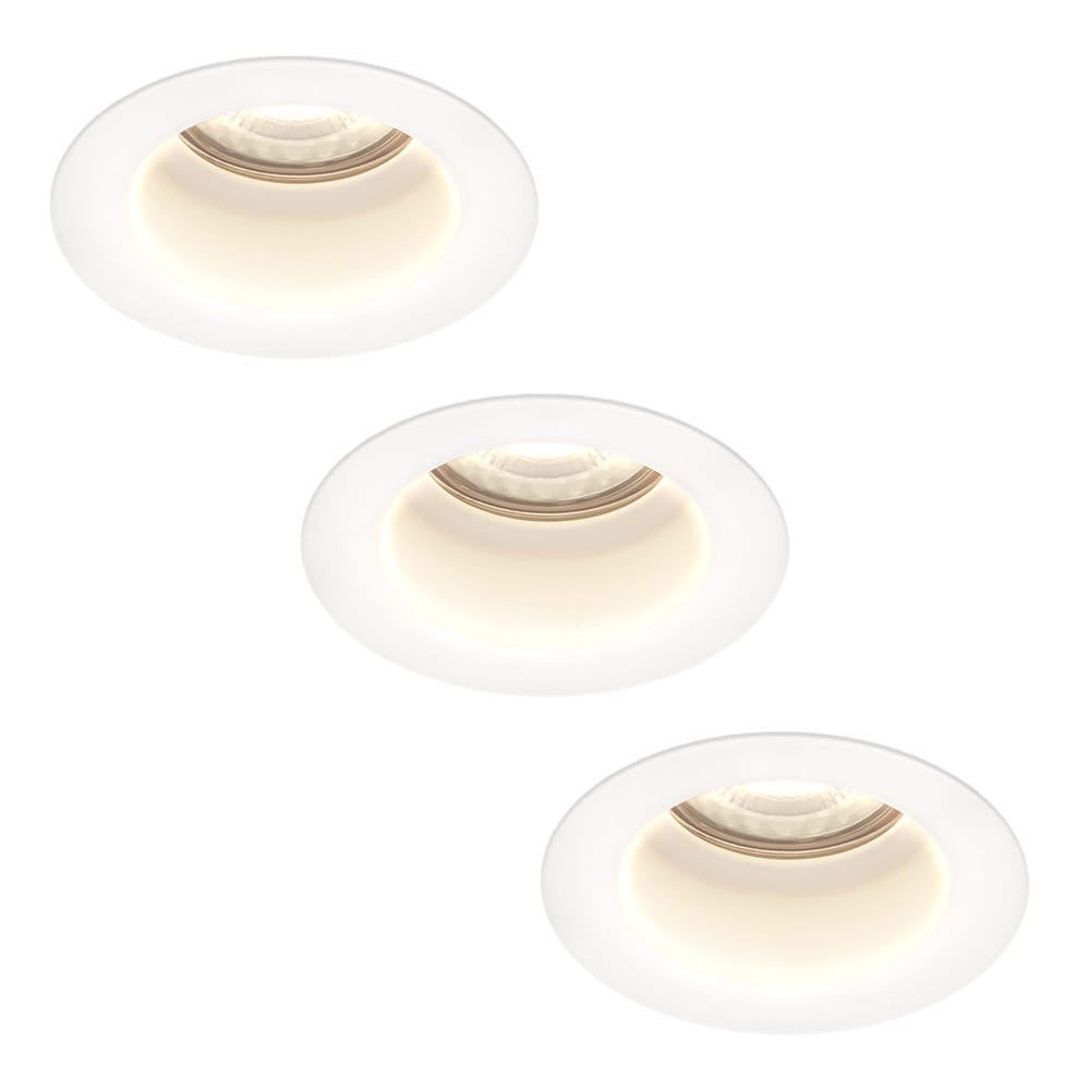 Set van 3 Mari - LED platte inbouwspots met lage inbouwdiepte 58mm - 3,8 Watt 270 Lumen - 4000K Neutraal wit - GU10 LED Module - Verzonken - Dimbaar - Rond - IP65 waterdicht - Wit afbeelding