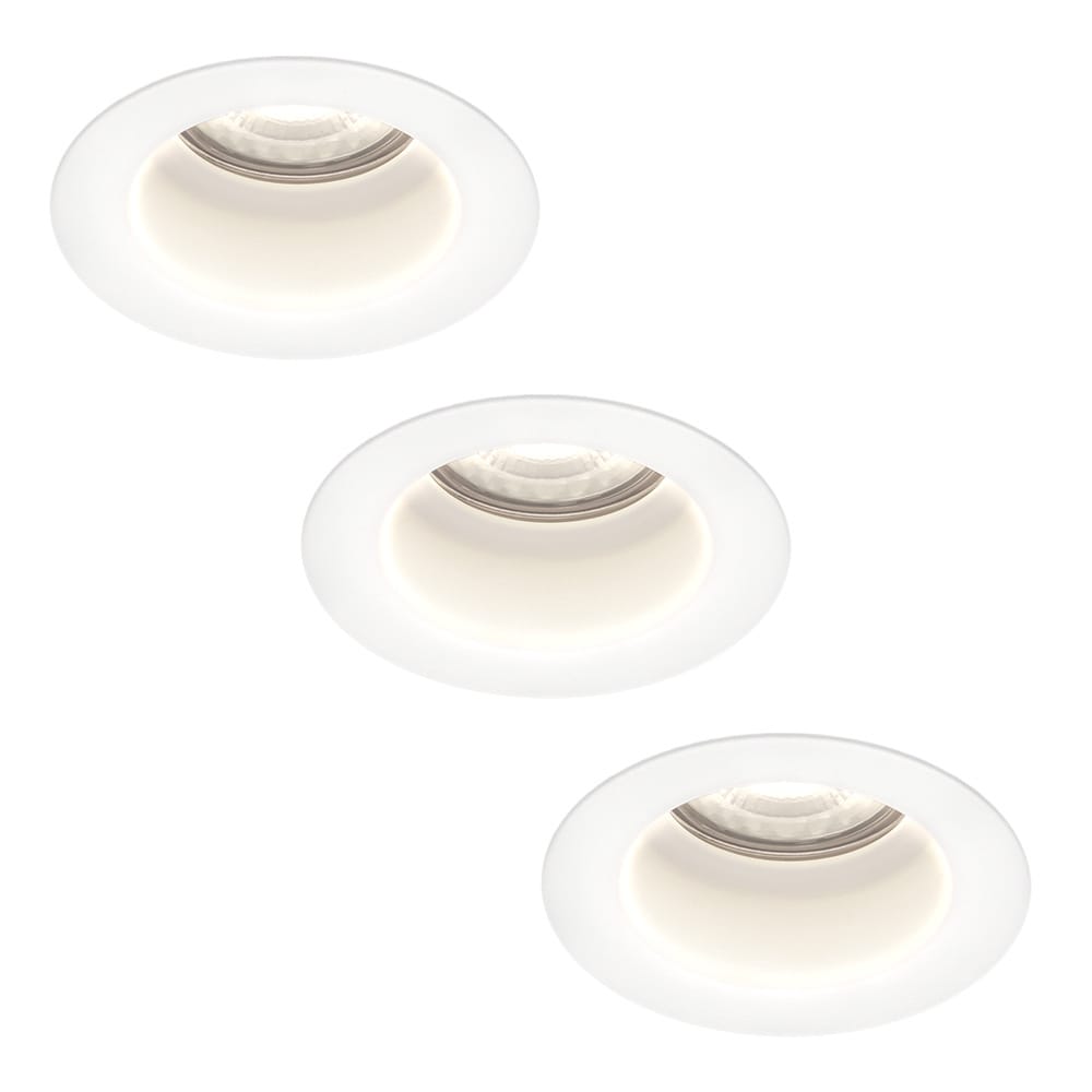 Set van 3 Mari - LED platte inbouwspots met lage inbouwdiepte 58mm - 3,8 Watt 270 Lumen - 6000K Daglicht wit - GU10 LED Module - Verzonken - Dimbaar - Rond - IP65 waterdicht - Wit afbeelding