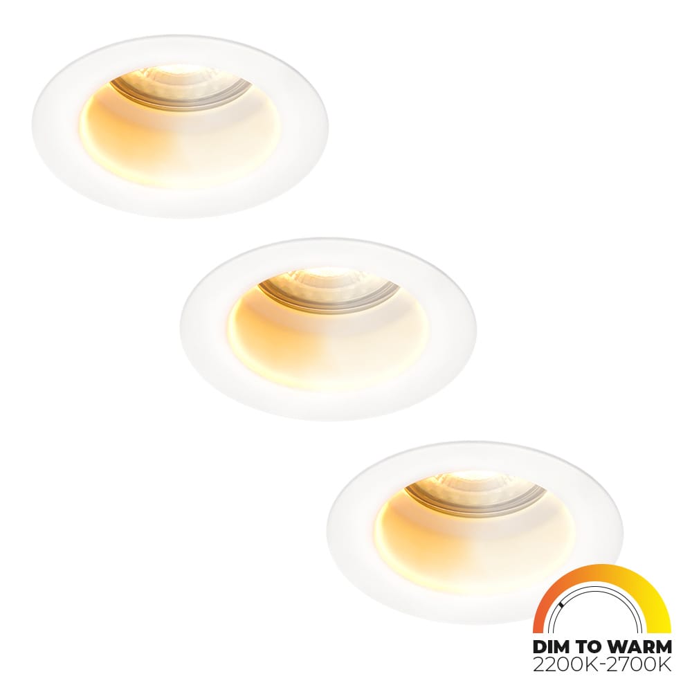 Set van 3 Mari - LED platte inbouwspots met lage inbouwdiepte 58mm - 3,8 Watt 230 Lumen - Dim to Warm - GU10 LED Module - Verzonken - Dimbaar - Rond - IP65 waterdicht - Wit afbeelding