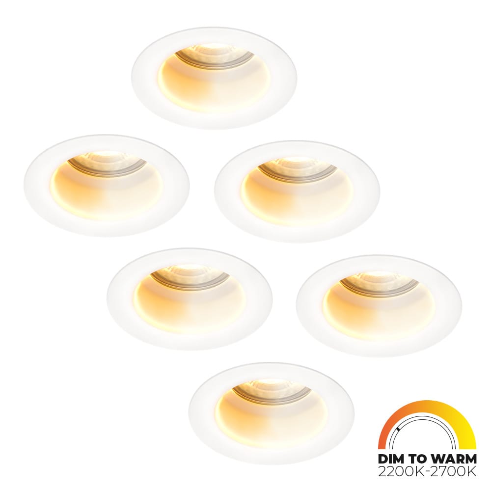 Set van 6 Mari - LED platte inbouwspots met lage inbouwdiepte 58mm - 3,8 Watt 230 Lumen - Dim to Warm - GU10 LED Module - Verzonken - Dimbaar - Rond - IP65 waterdicht - Wit afbeelding