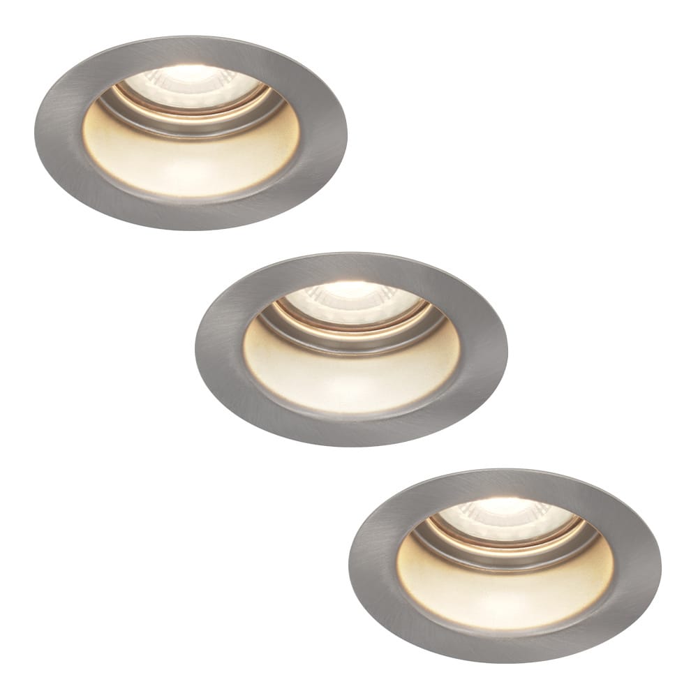 Set van 3 Mari - LED platte inbouwspots met lage inbouwdiepte 58mm - 3,8 Watt 270 Lumen - 4000K Neutraal wit - GU10 LED Module - Verzonken - Dimbaar - Rond - IP65 waterdicht - RVS afbeelding