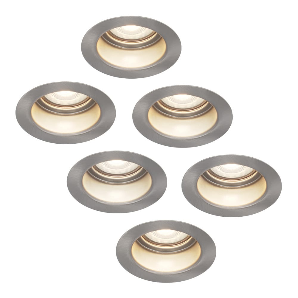 Set van 6 Mari - LED platte inbouwspots met lage inbouwdiepte 58mm - 3,8 Watt 270 Lumen - 4000K Neutraal wit - GU10 LED Module - Verzonken - Dimbaar - Rond - IP65 waterdicht - RVS afbeelding