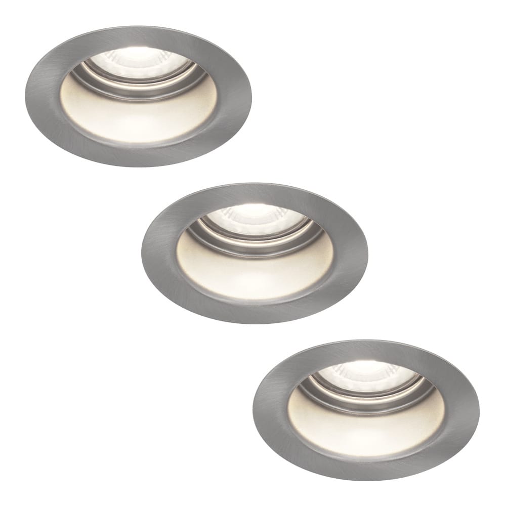 Set van 3 Mari - LED platte inbouwspots met lage inbouwdiepte 58mm - 3,8 Watt 270 Lumen - 6000K Daglicht wit - GU10 LED Module - Verzonken - Dimbaar - Rond - IP65 waterdicht - RVS afbeelding