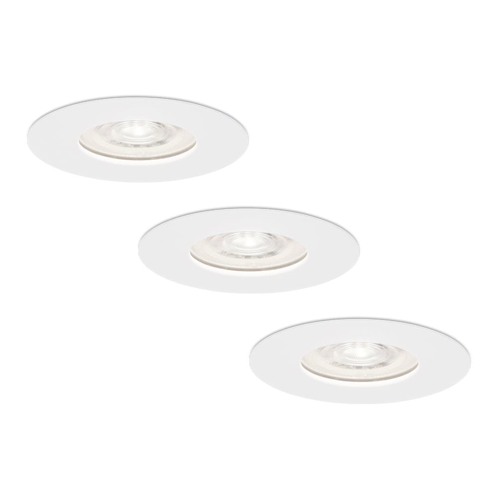 Set van 3 Bari LED inbouwspots extra plat 58mm - 3,8W 270lm - GU10 LED Module - 6000K daglicht wit - Dimbaar - Rond - IP65 waterdicht - Wit afbeelding